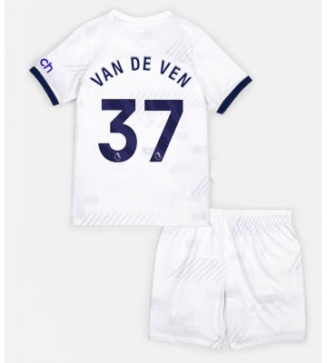 Tottenham Hotspur Micky van de Ven #37 Hemmaställ Barn 2023-24 Kortärmad (+ Korta byxor)